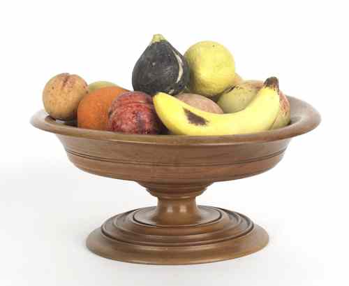 Appraisal: Turned treen centerpiece bowl h dia together with twelve pieces