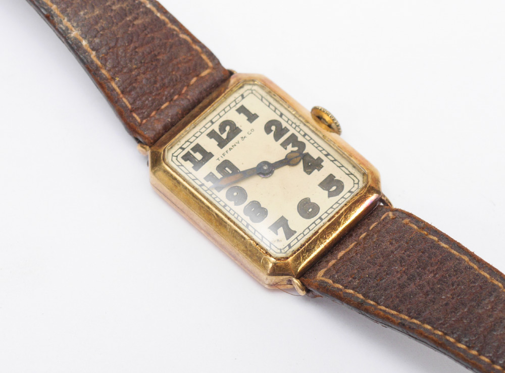 Appraisal: ANTIQUE K TIFFANY Co LONGINES WRISTWATCH K yellow gold antique