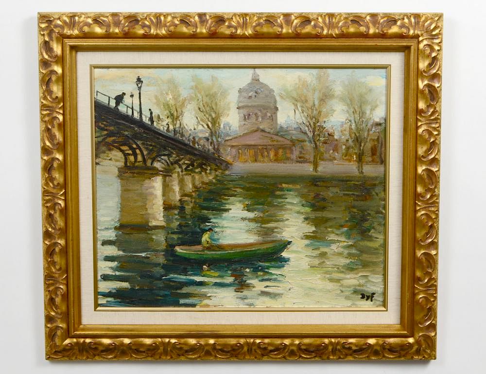 Appraisal: MARCEL DYF French - Boating on the Seine Signed l