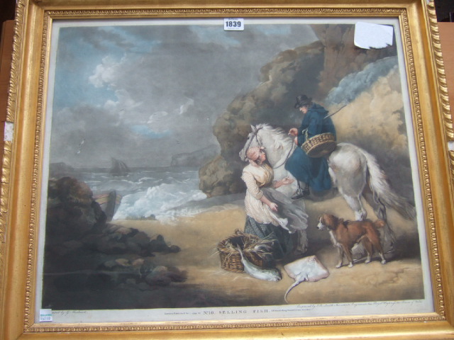 Appraisal: After George Morland Selling Fish colour aqquatint by J R