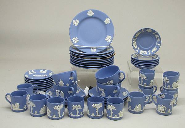 Appraisal: Comprising seven demitasse cups and seven saucers ten plates diameter