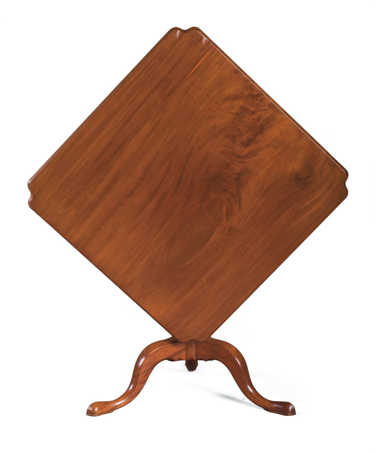 Appraisal: MASSACHUSETTS QUEEN ANNE MAHOGANY TILT-TOP TEA TABLE POSSIBLY JOSEPH SHORT