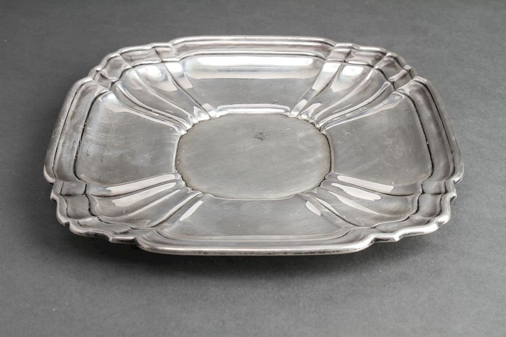 Appraisal: Gorham Sterling Silver Shaped Square Plate Dish Gorham sterling silver