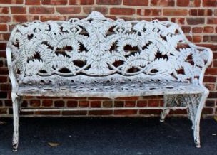 Appraisal: Victorian Cast Iron Fern Blackberry BenchFrom a Scarsdale NY estate