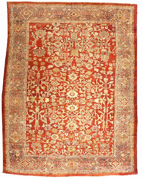 Appraisal: A Sultanabad carpet Central Persia late th century size approximately