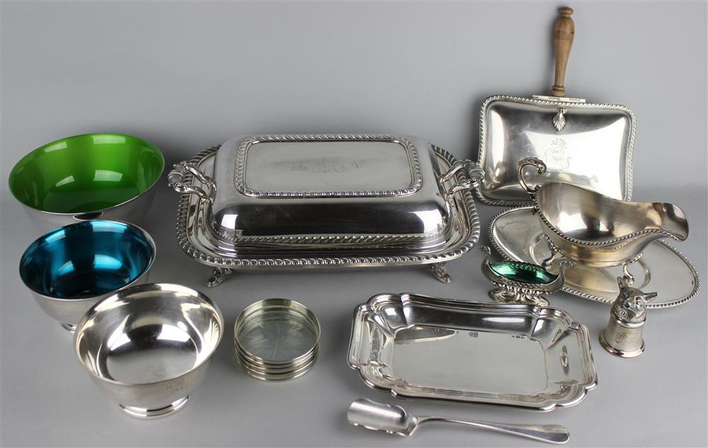 Appraisal: FIFTEEN SILVERPLATE AND UNMARKED ITEMS to include an International Silver