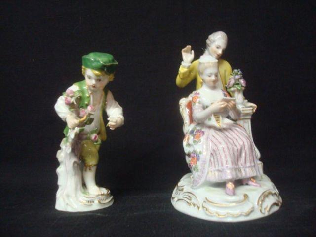 Appraisal: MEISSEN Porcelain Figurines Man and woman look to be in