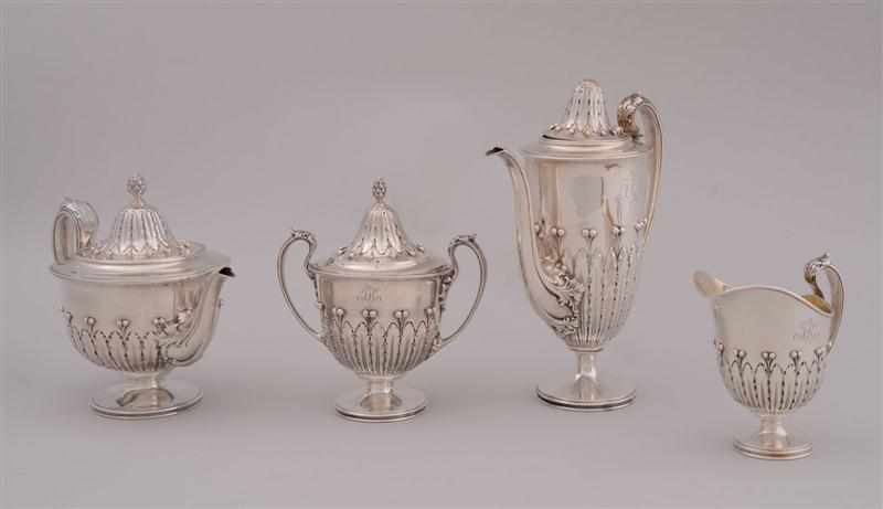 Appraisal: TIFFANY CO MONOGRAMMED SILVER FOUR-PIECE TEA AND COFFEE SERVICE -