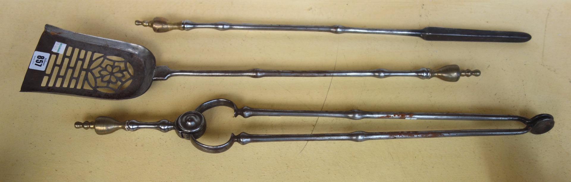 Appraisal: A set of three early Victorian steel and brass mounted