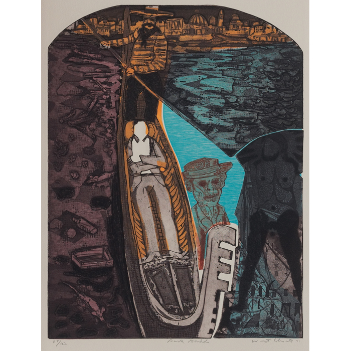 Appraisal: Warrington W Colescott American b Death in Venice portfolio of