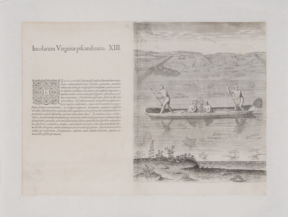 Appraisal: Native American Engraving After John White Incolarum Virginiae piscandiratio The