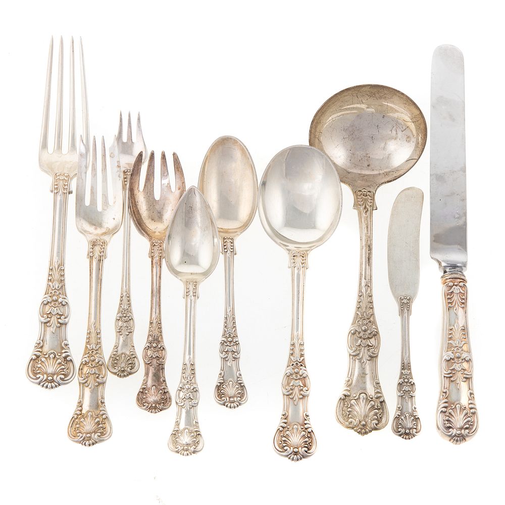 Appraisal: Tiffany Co Sterling English King Flatware Svc including nine dinner