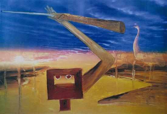 Appraisal: Sidney Nolan - Kelly and Emu photolithograph signed 'Nolan' lower