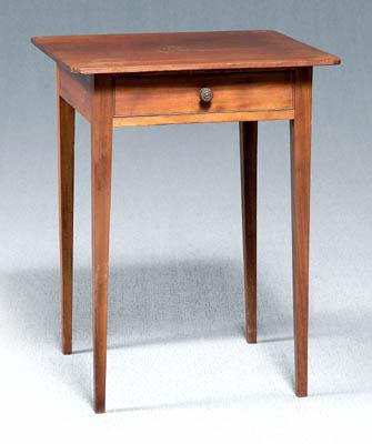 Appraisal: American Federal inlaid walnut table single board top with notched