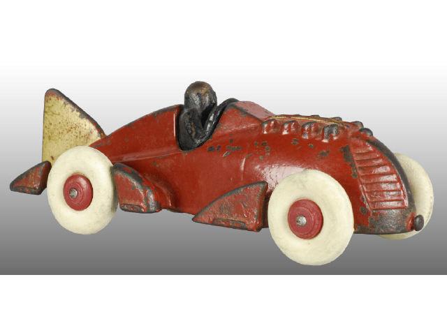 Appraisal: Cast Iron Hubley Racer Description Red racer with gold painted