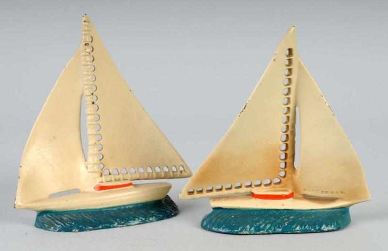 Appraisal: Cast Iron Sailboat Bookends Description Made by Hubley Condition Excellent