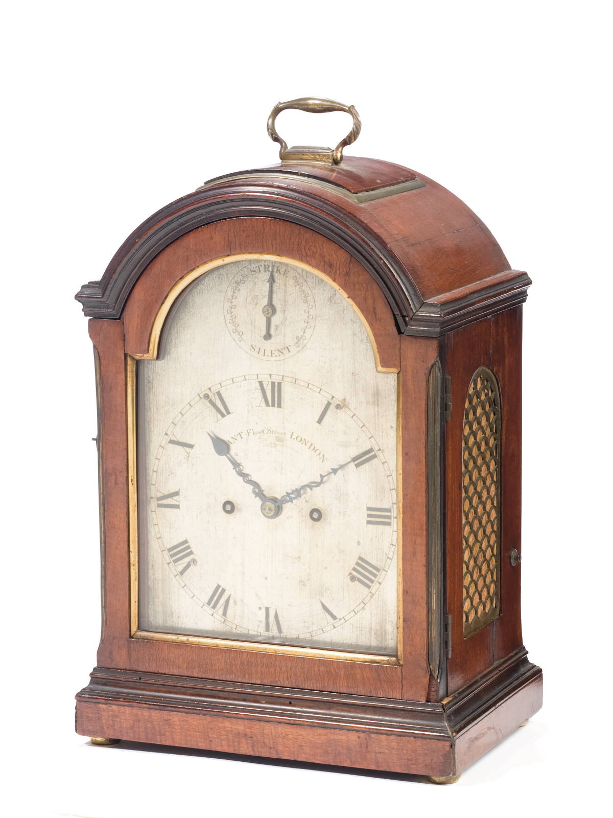 Appraisal: GEORGE III MAHOGANY STRIKING BRACKET CLOCK SIGNED quot GRANT FLEET