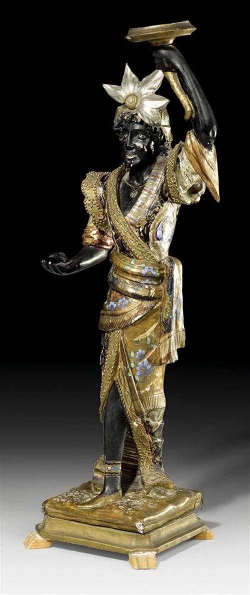 Appraisal: PAINTED PORTE-TORCHERE A L'INDIEN late Louis XV Venice th century