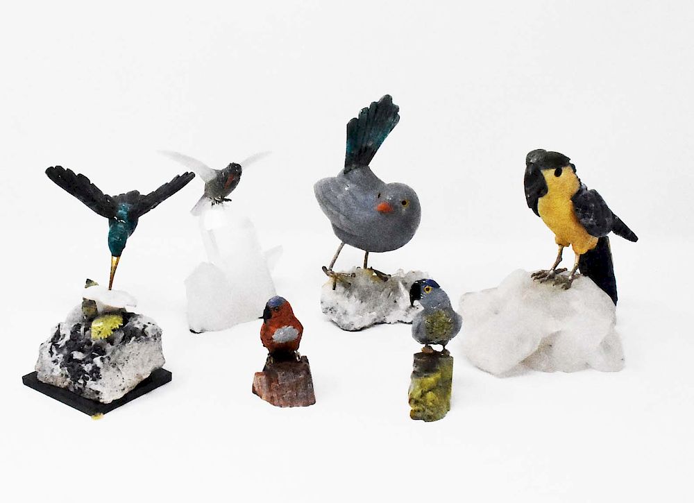 Appraisal: gemstone birds gemstone birds tallest is H Condition Condition reports