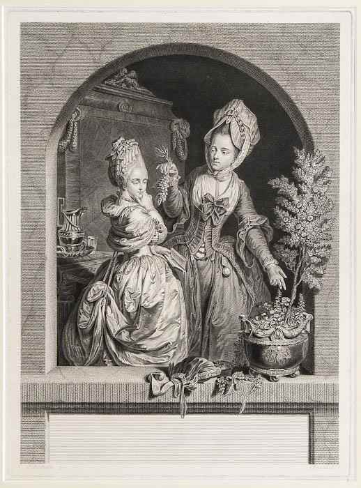 Appraisal: Juste Chevillet - Mothers with their daughters engravings after Johann