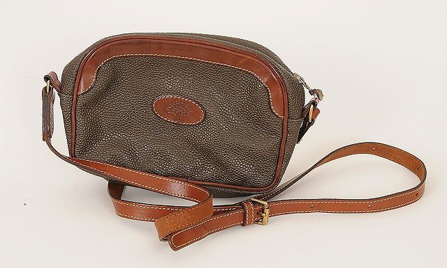 Appraisal: A mini Mulberry bag green mottled leather with tan Mulberry