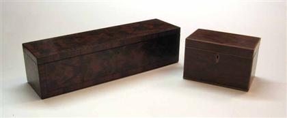 Appraisal: Mahogany glove box and a mahogany tea caddy th century