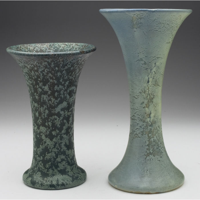 Appraisal: Weller Frosted Matte vases two both covered with blue and