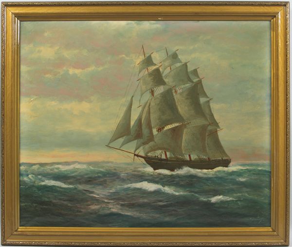 Appraisal: Clippership under full sail o c x x framed signed