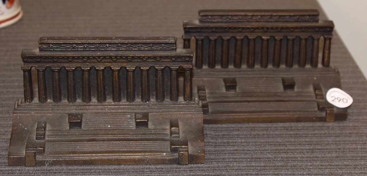 Appraisal: Bradley Hubbard Lincoln Memorial Cast Iron Book Ends Condition Very