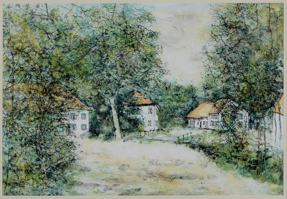 Appraisal: GANTNER Bernard French - Country Homes Lithograph sight size ''