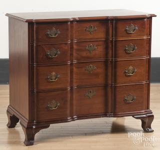 Appraisal: Kindel mahogany block front chest of drawers Kindel mahogany block