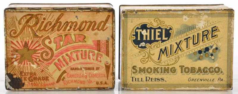 Appraisal: Lot of Square Corner Tobacco Tins Description Pre- lot includes