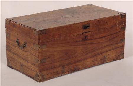 Appraisal: A th century small brass bound camphor chest the rectangular