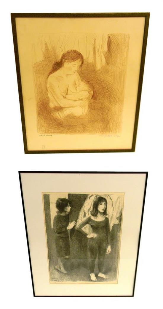 Appraisal: Two works on paper by Raphael Soyer Russian - artist's