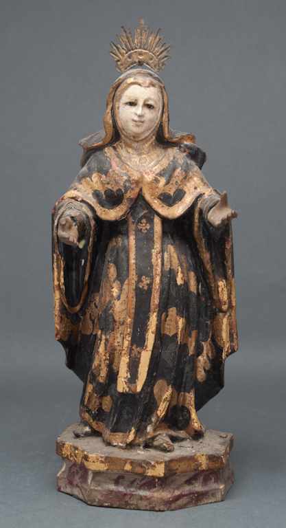 Appraisal: Spanish Colonial carved and polychrome wood santos figure of St