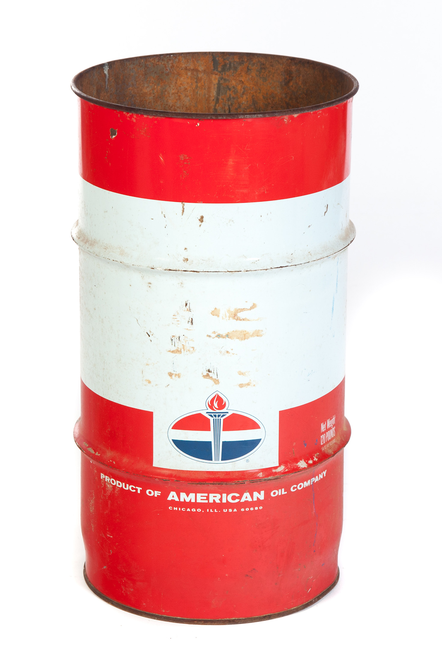 Appraisal: AMOCO OIL DRUM American late th century lb drum with