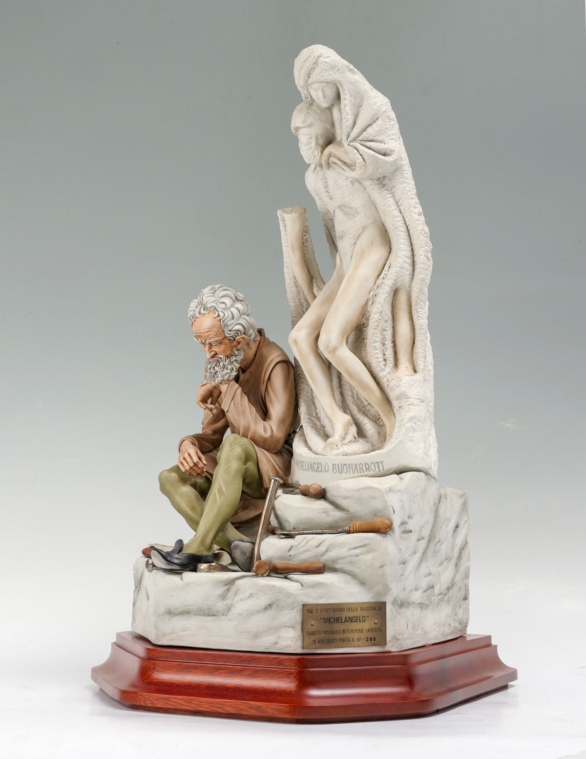 Appraisal: LARGE ITALIAN PORCELAIN ''MICHELANGELO'' Large Italian Capodimonte sculpture of Michelangelo