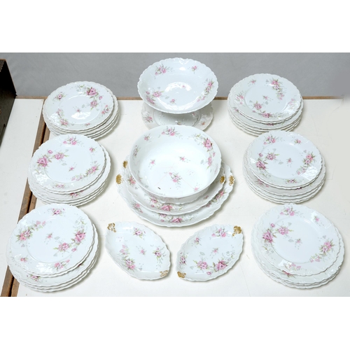 Appraisal: A Limoges floral dinner service early th c printed mark