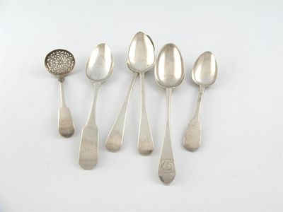 Appraisal: A mixed lot of silver flatware various dates and makers