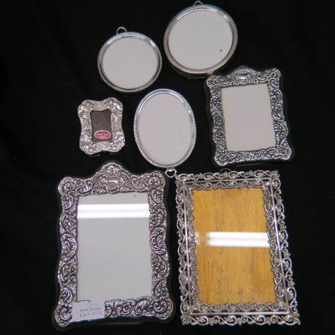 Appraisal: Collection of Sterling Silverplate Frames various sizes shapes