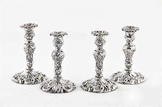 Appraisal: Georgian sterling candlestick set by Waterhouse Hodson Co Sheffield dated