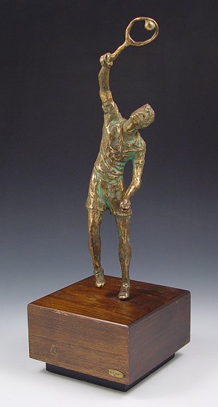 Appraisal: JERE Curtis American th C Tennis Player Bronze Figural Sculpture