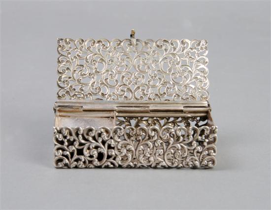 Appraisal: A Sterling Silver Stamp Box Unger Brothers Width inches