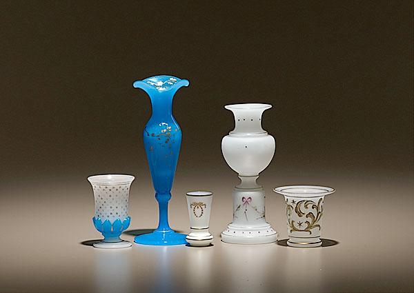 Appraisal: BOHEMIAN OPAQUE GLASS GROUP Continental late th century Various forms