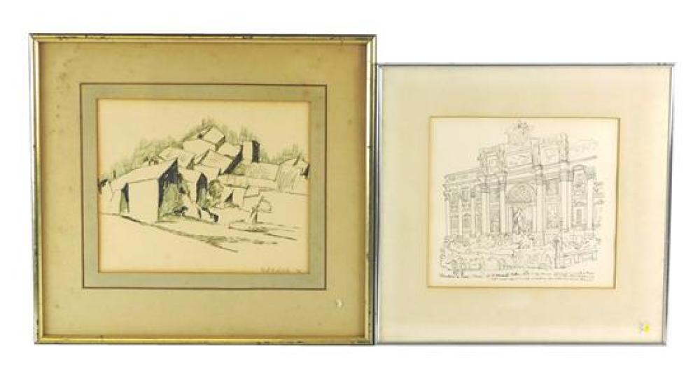 Appraisal: Two th C inks on paper including Carl E Stills