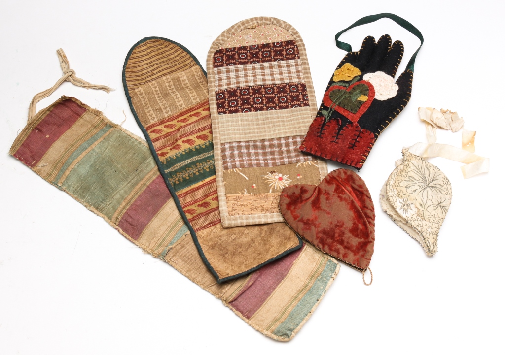 Appraisal: SEWING ROLL-UPS NEEDLES CASES AND PINCUSHION Nineteenth and th centuries