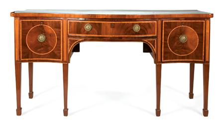 Appraisal: George III Tulipwood Banded Mahogany Sideboard Estimate -