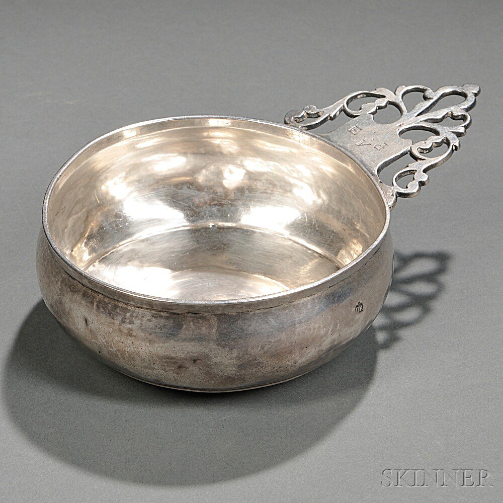 Appraisal: Silver Porringer Daniel Russell Newport Rhode Island bulbous bowl with