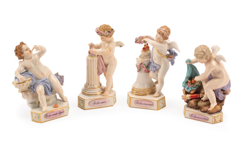 Appraisal: Four Meissen Porcelain Figures of Putti from the Devisenkinder Series