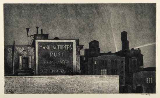 Appraisal: ARMIN LANDECK Three etchings Corban's Silo drypoint Edition of Manhattan